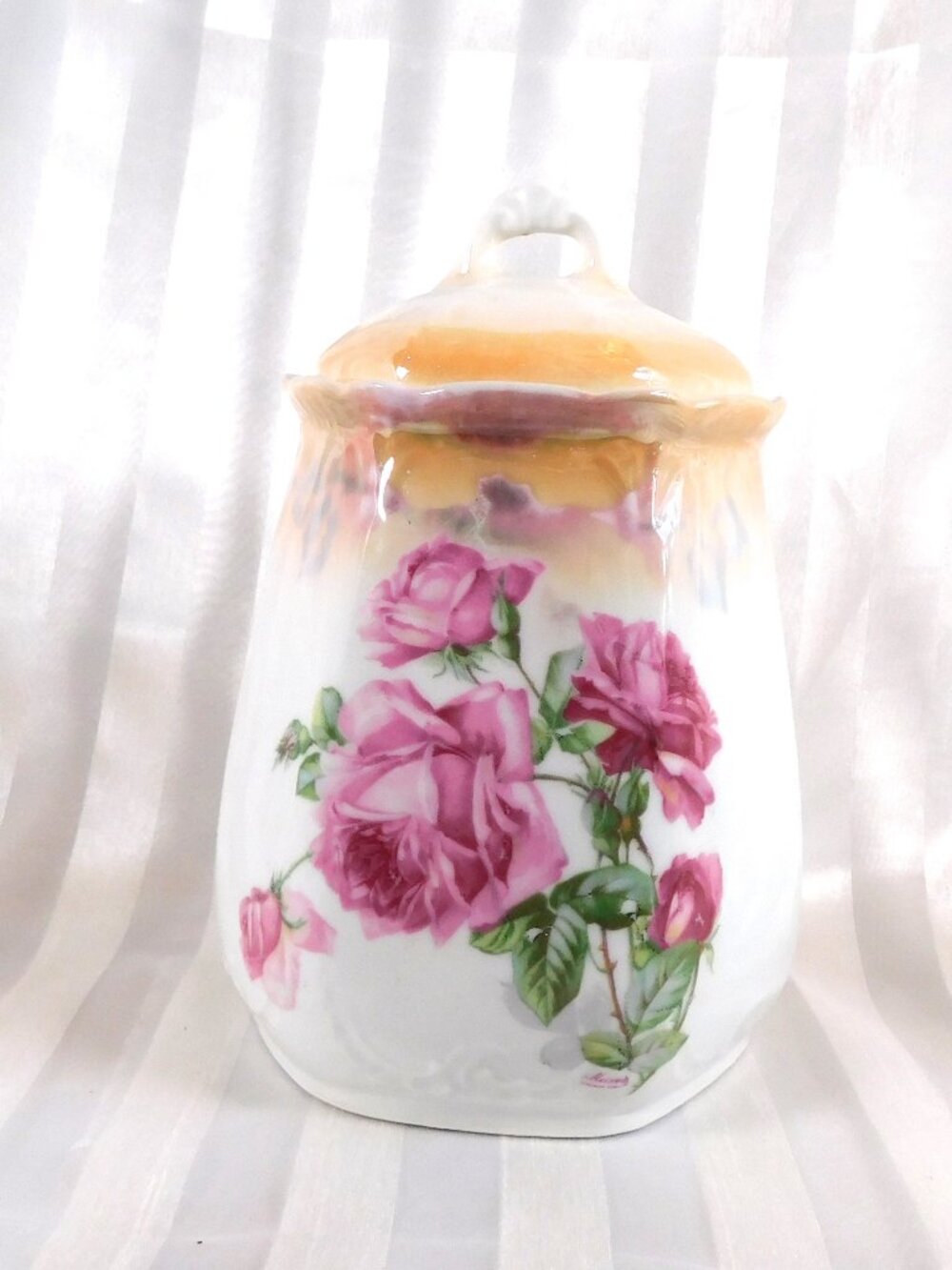 Altenburg Germany Floral Covered Biscuit Jar # 26055